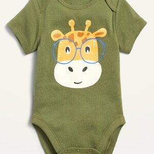Old Navy - Unisex Short-Sleeve Graphic Bodysuit for Baby - Giraffe